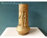 Vase plâtre Scène paysanne