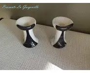 Bougeoirs en marbre art déco