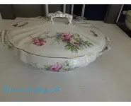 Soupière-légumier ancien décor de roses