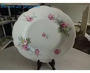 Plat rond creux porcelaine décor roses