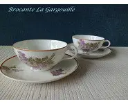 Tasses et sous-tasses à thé Limoges