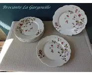 Assiettes dessert porcelaine art nouveau