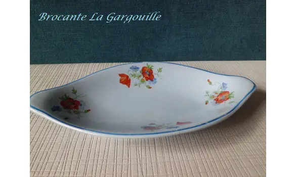 Ravier décor bouquet tricolore Salins