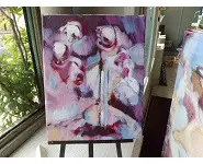 Les roses huile sur toile