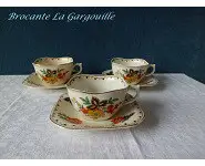 Tasses et sous tasses à thé Wood Ivory