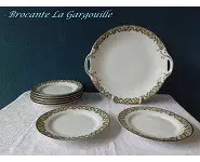 Assiettes à dessert et plat art déco UML