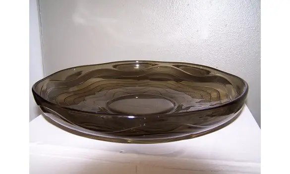 Coupe à fruits verre moulé pressé 1930