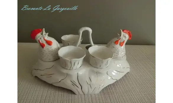 Service coquetiers Vintage porcelaine