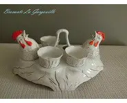 Service coquetiers Vintage porcelaine