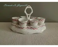 Service coquetiers porcelaine 1900