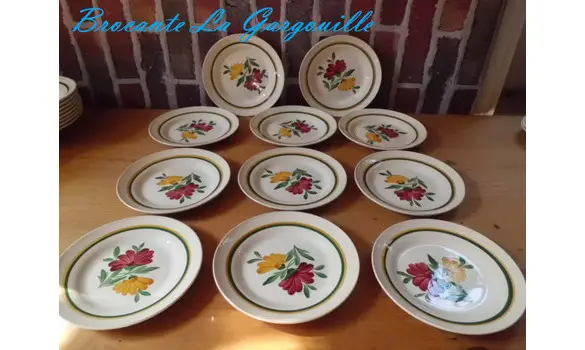 Assiettes à dessert Digoin Sarreguemines