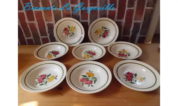 Assiettes à soupe Digoin Sarreguemines