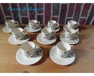 Tasses à café en faïence décor peint