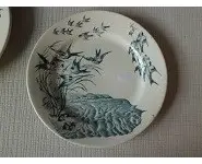 Assiette décor oiseaux Sarreguemines