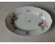 Plat ovale porcelaine décor de roses