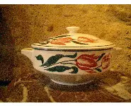 Soupière Lunéville KG décor tulipe rouge