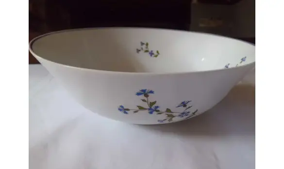 Saladier porcelaine de Limoges Bleuets