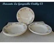 Assiettes à soupe Vintage en faïence