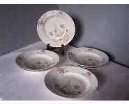 6 Assiettes à soupe Porcelaine Redon
