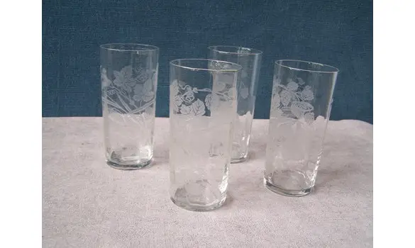 verres gobelets verre gravé à facette