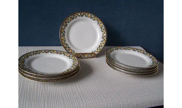 Assiettes à dessert art déco UML