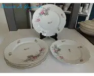 5 assiettes porcelaine décor de roses