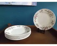 6 assiettes modèle Roseraie