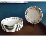 Assiettes à soupe modèle Roseraie