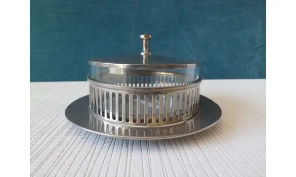 Beurrier en verre support métal